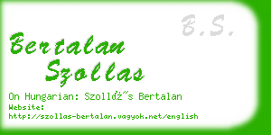 bertalan szollas business card